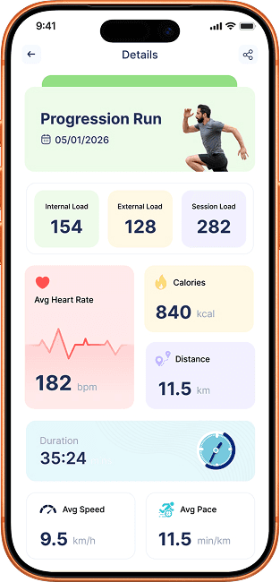 Training setup screen